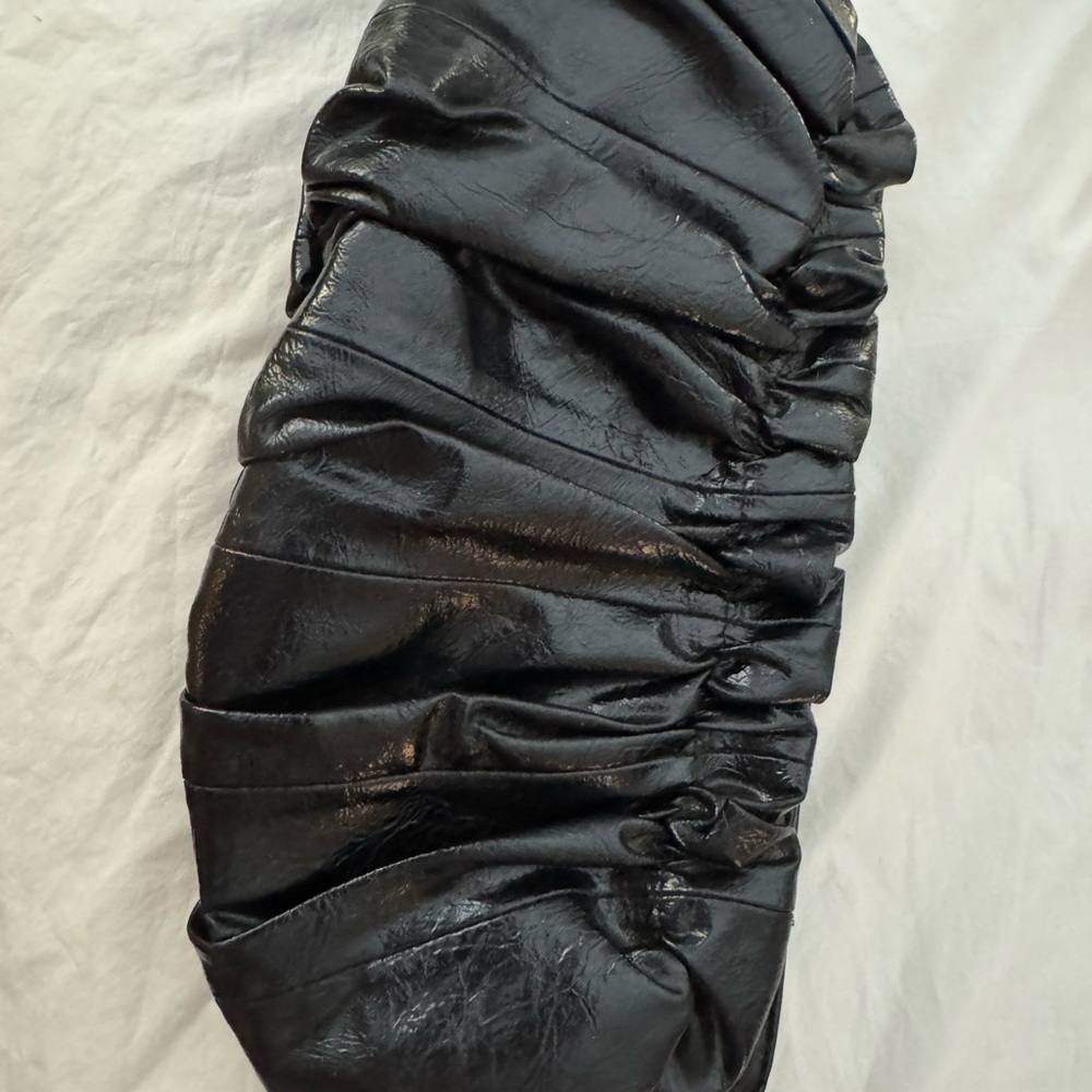 Black Ruched Clutch Bag
